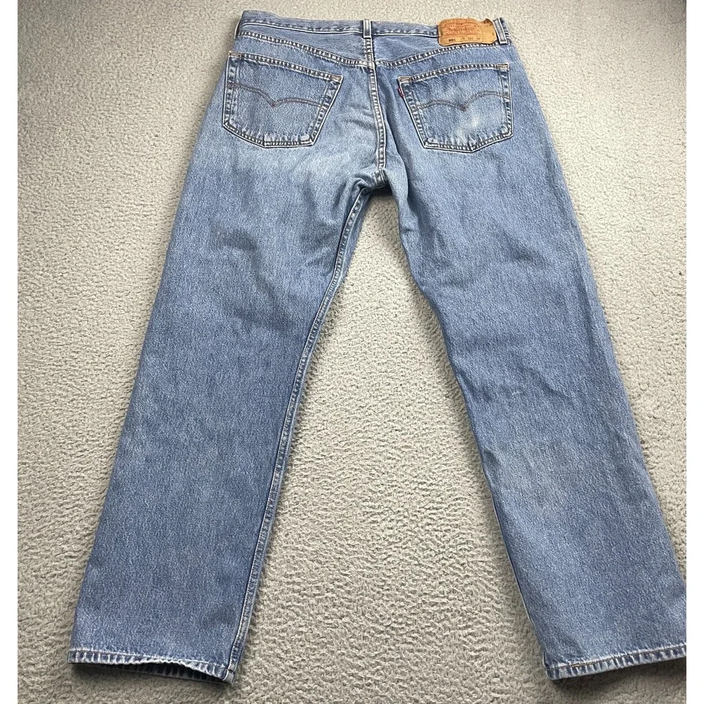 VTG Levi's 501 Jeans Mens 36x30 Measured Blue Button Fly Straight Leg Y2K